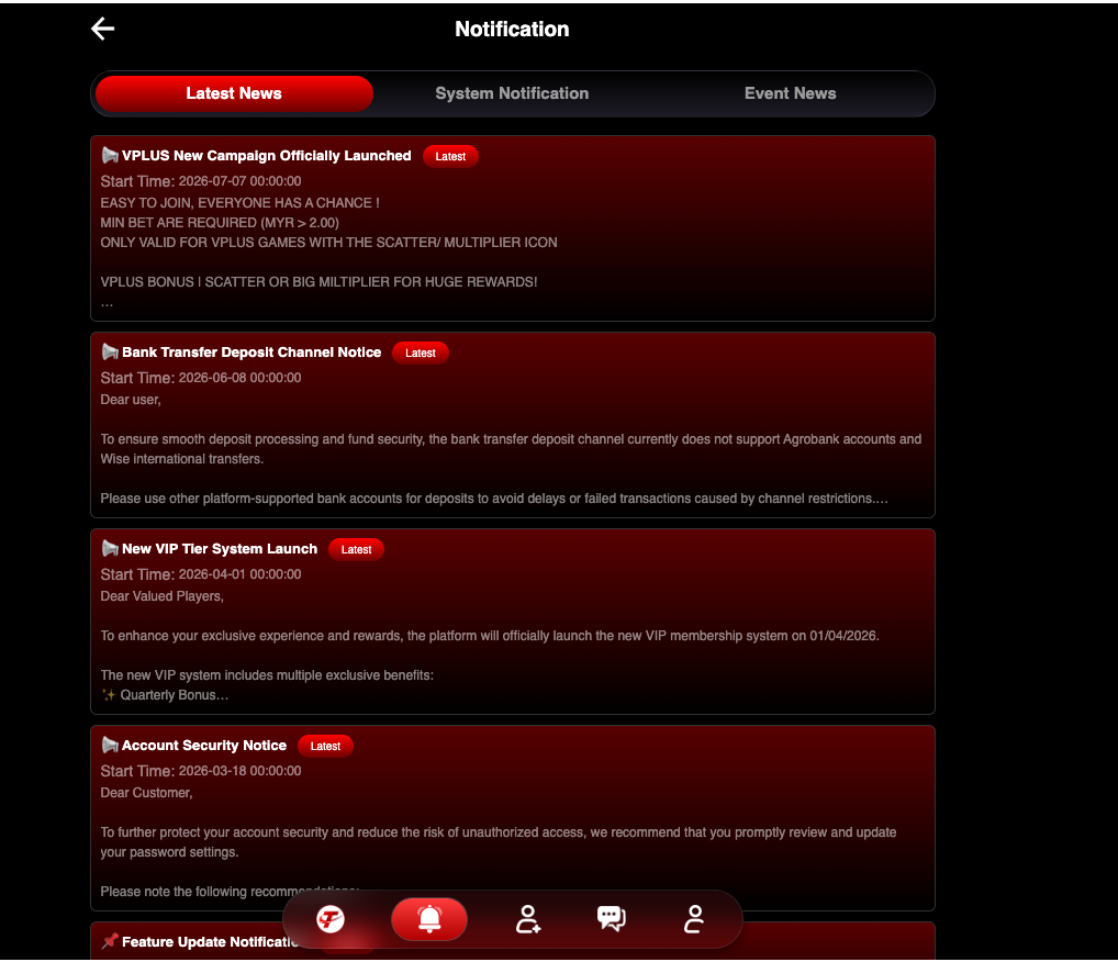 Official Latest News interface